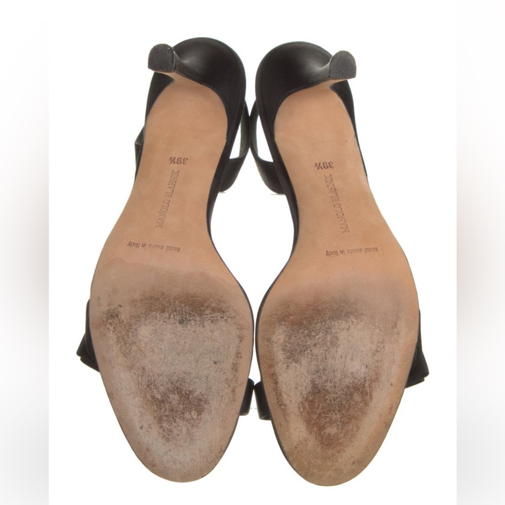 Manolo Blahnik Bow Accent Slingback Sandals - Picture 5 of 5